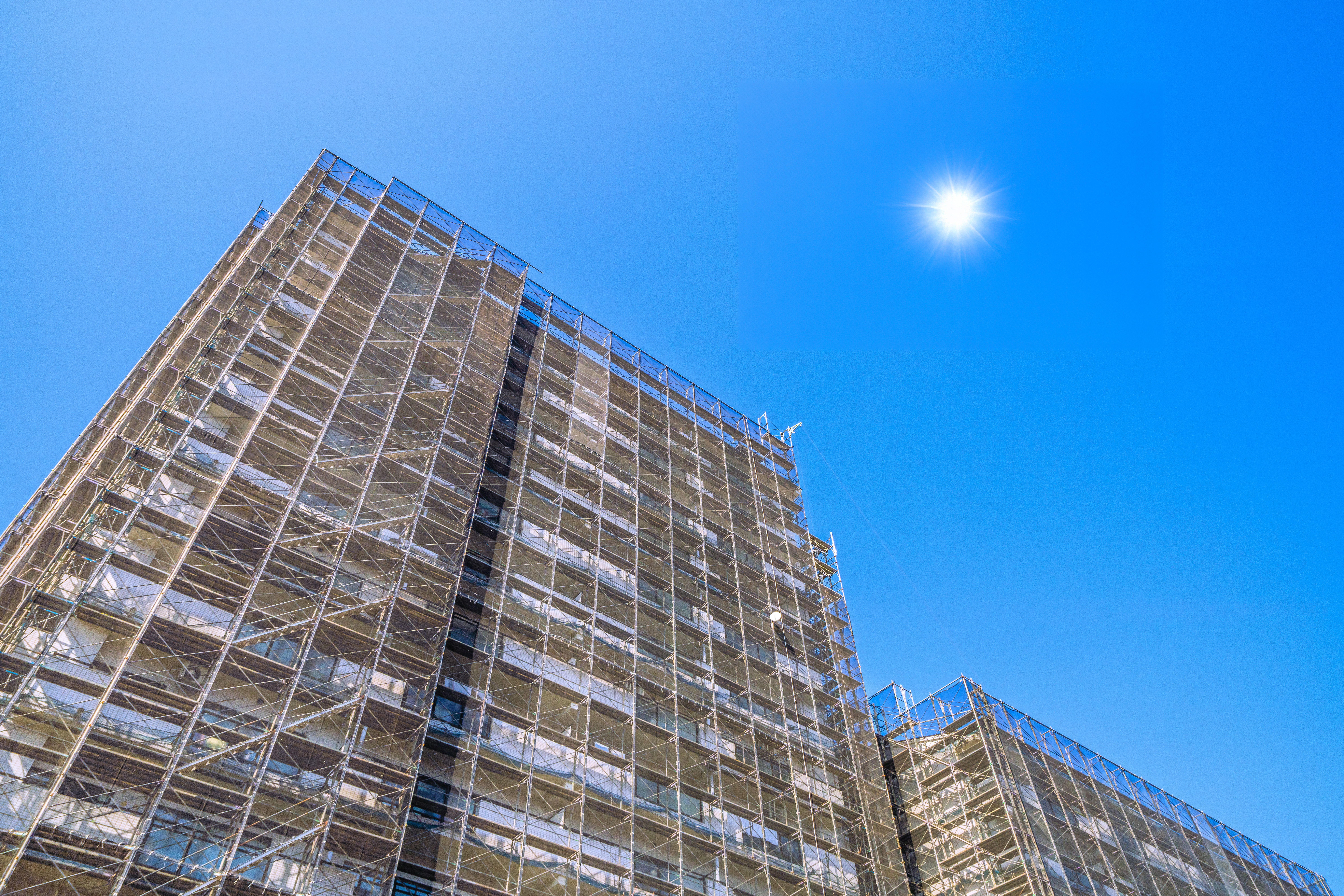 足場施工の様子